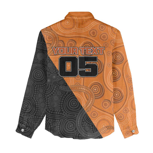 Custom Greater Western Sydney Giants Women Casual Shirt Aboriginal Snake Dot Art