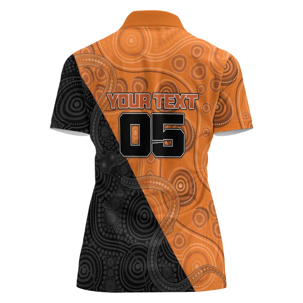 Custom Greater Western Sydney Giants Women Polo Shirt Aboriginal Snake Dot Art