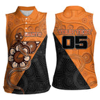 Custom Greater Western Sydney Giants Women Sleeveless Polo Shirt Aboriginal Snake Dot Art