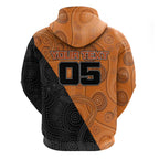 Custom Greater Western Sydney Giants Zip Hoodie Aboriginal Snake Dot Art