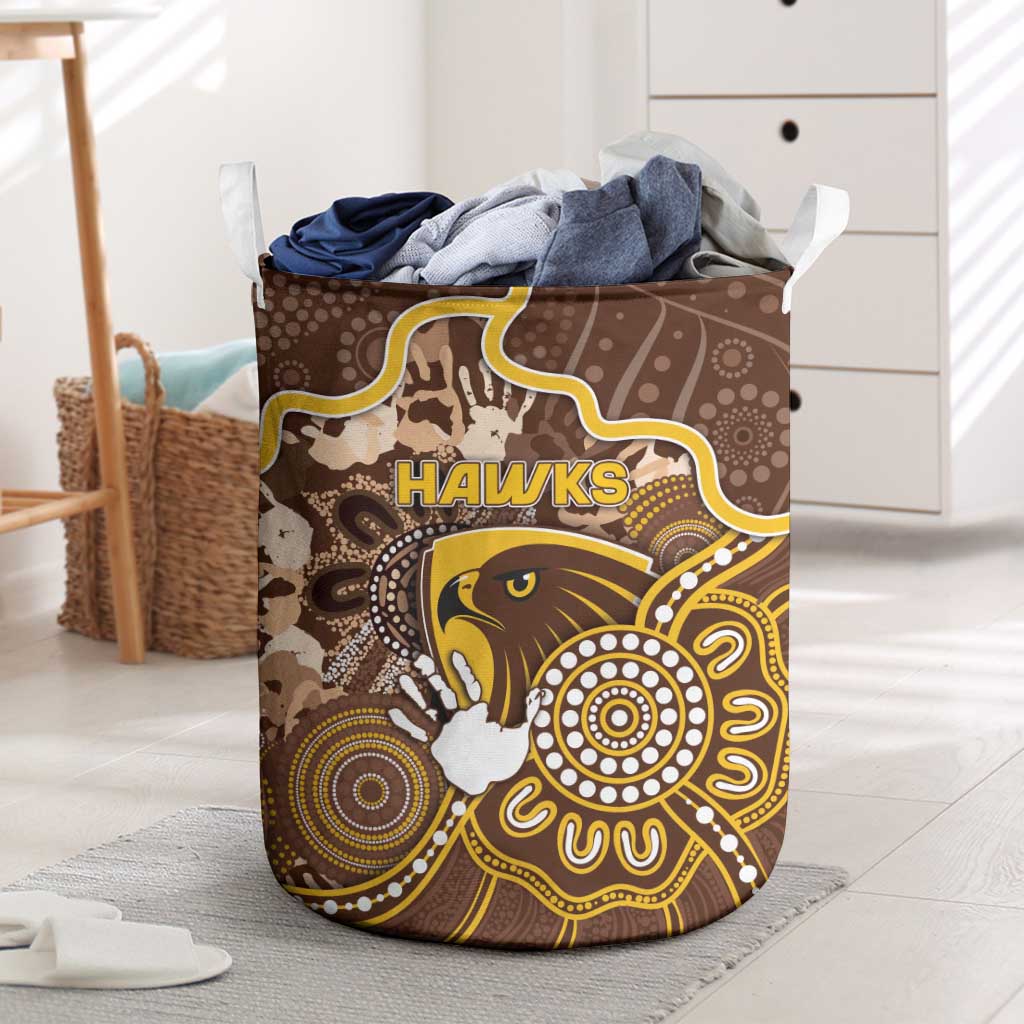 Hawks Football Laundry Basket Aboriginal Dot Art Pattern