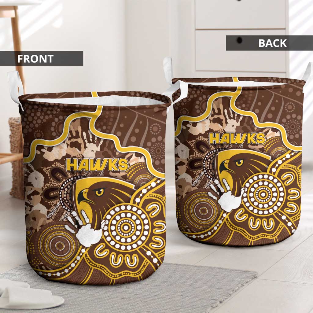 Hawks Football Laundry Basket Aboriginal Dot Art Pattern