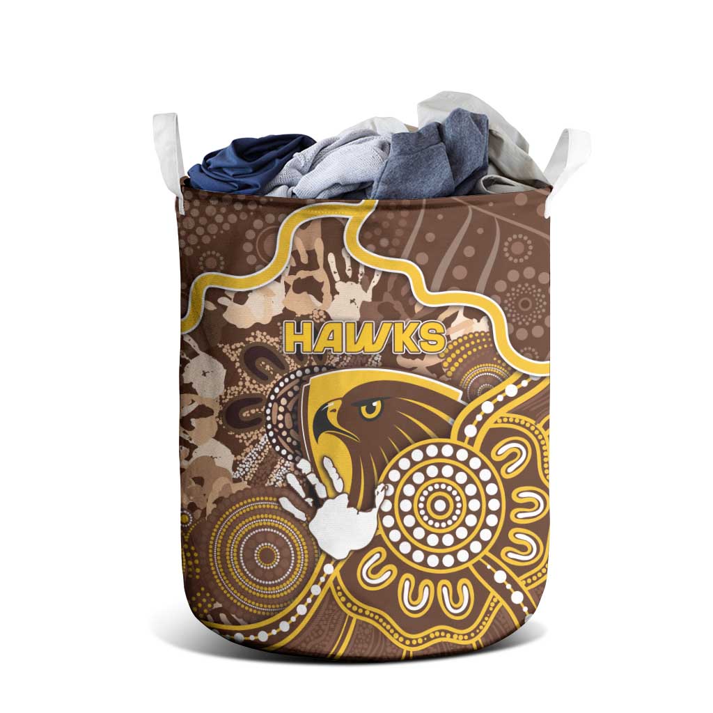 Hawks Football Laundry Basket Aboriginal Dot Art Pattern