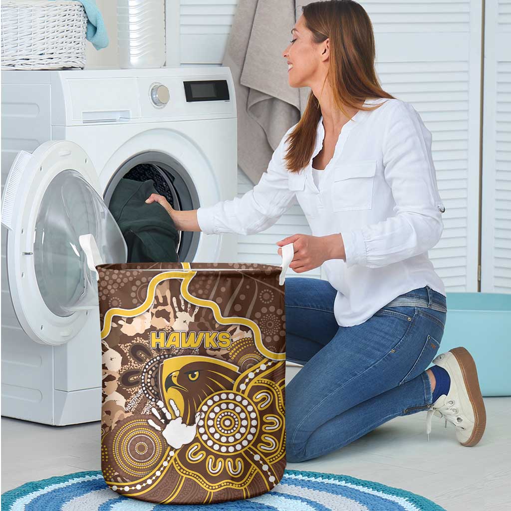 Hawks Football Laundry Basket Aboriginal Dot Art Pattern