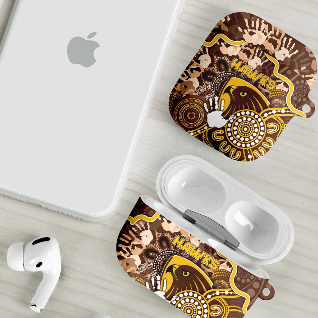 Hawks Football AirPods Case Aboriginal Dot Art Pattern
