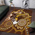 Hawks Football Area Rug Aboriginal Dot Art Pattern