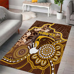 Hawks Football Area Rug Aboriginal Dot Art Pattern