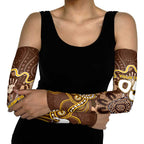 Custom Hawks Football Arm Sleeves Aboriginal Dot Art Pattern