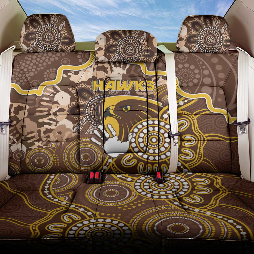 Hawks Football Back Car Seat Cover Aboriginal Dot Art Pattern