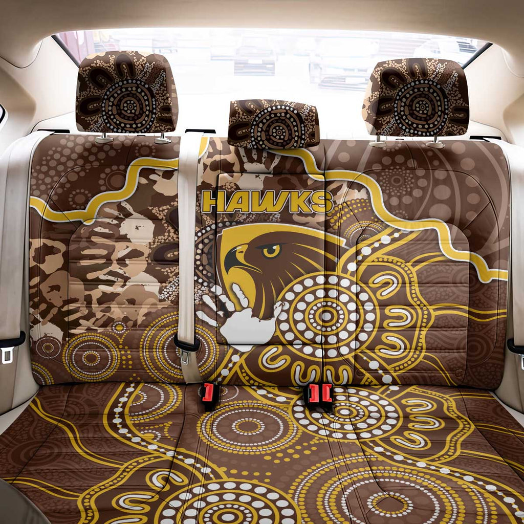 Hawks Football Back Car Seat Cover Aboriginal Dot Art Pattern