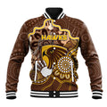 Custom Hawks Football Baseball Jacket Aboriginal Dot Art Pattern