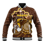 Custom Hawks Football Baseball Jacket Aboriginal Dot Art Pattern