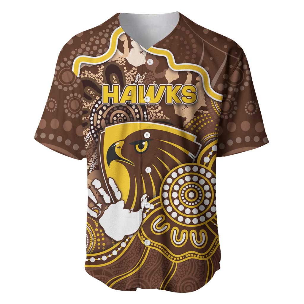 Custom Hawks Football Baseball Jersey Aboriginal Dot Art Pattern