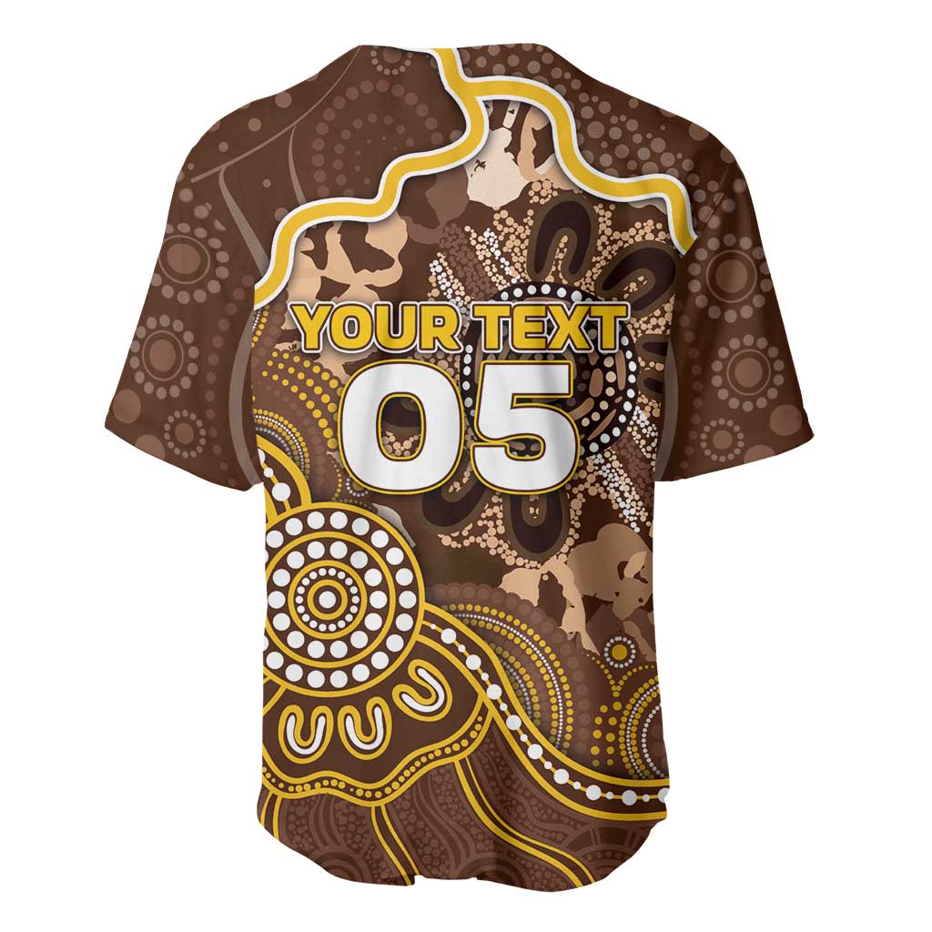 Custom Hawks Football Baseball Jersey Aboriginal Dot Art Pattern