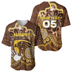 Custom Hawks Football Baseball Jersey Aboriginal Dot Art Pattern