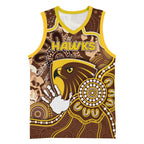 Custom Hawks Football Basketball Jersey Aboriginal Dot Art Pattern