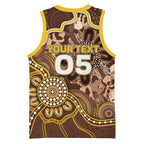Custom Hawks Football Basketball Jersey Aboriginal Dot Art Pattern