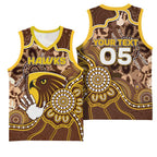 Custom Hawks Football Basketball Jersey Aboriginal Dot Art Pattern
