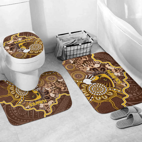 Hawks Football Bathroom Set Aboriginal Dot Art Pattern