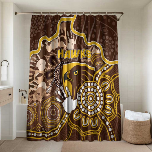 Hawks Football Bathroom Set Aboriginal Dot Art Pattern