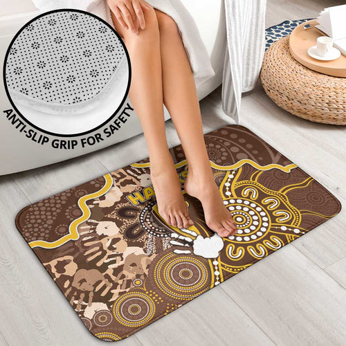Hawks Football Bathroom Set Aboriginal Dot Art Pattern