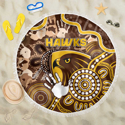 Hawks Football Beach Blanket Aboriginal Dot Art Pattern