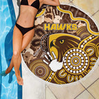 Hawks Football Beach Blanket Aboriginal Dot Art Pattern