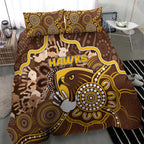 Hawks Football Bedding Set Aboriginal Dot Art Pattern