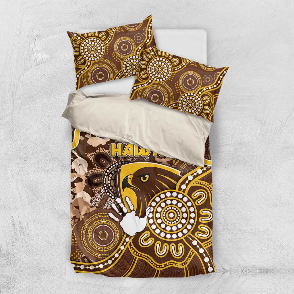 Hawks Football Bedding Set Aboriginal Dot Art Pattern