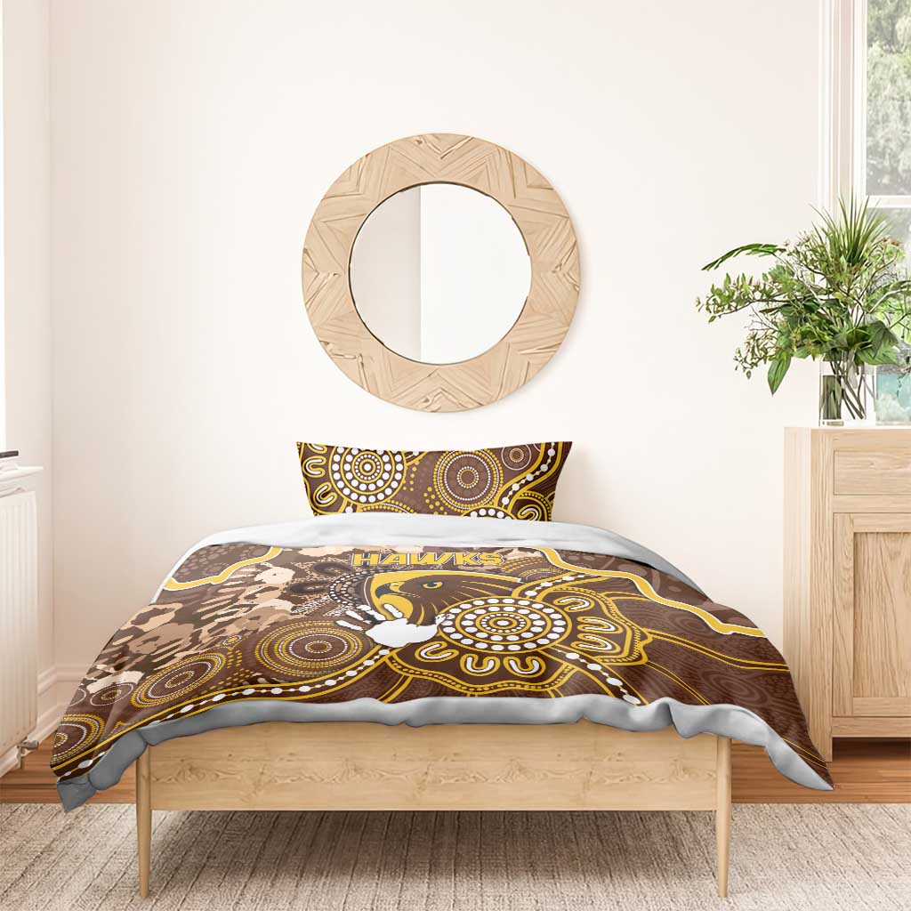 Hawks Football Bedding Set Aboriginal Dot Art Pattern