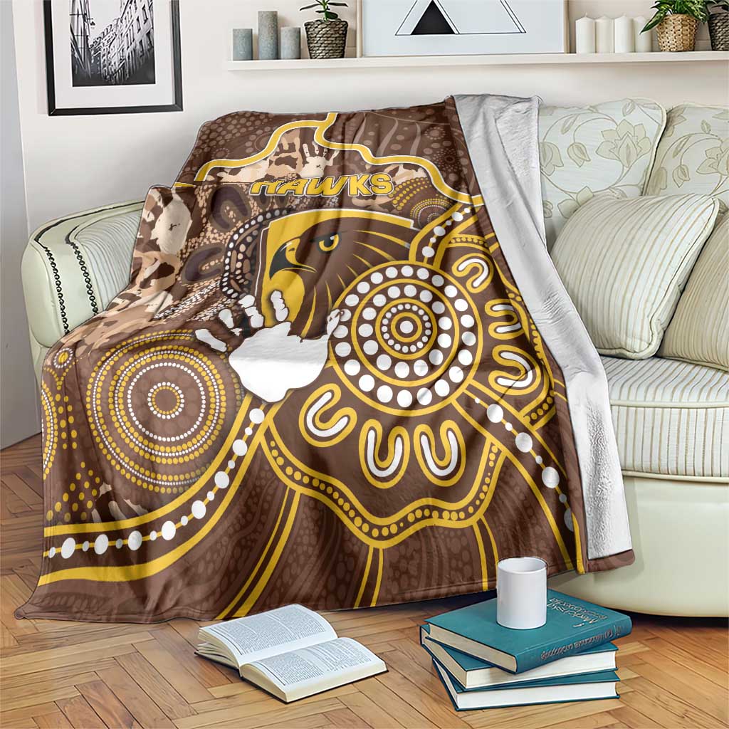 Hawks Football Blanket Aboriginal Dot Art Pattern