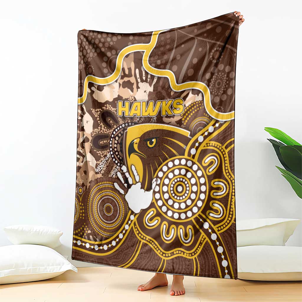 Hawks Football Blanket Aboriginal Dot Art Pattern