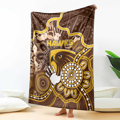Hawks Football Blanket Aboriginal Dot Art Pattern