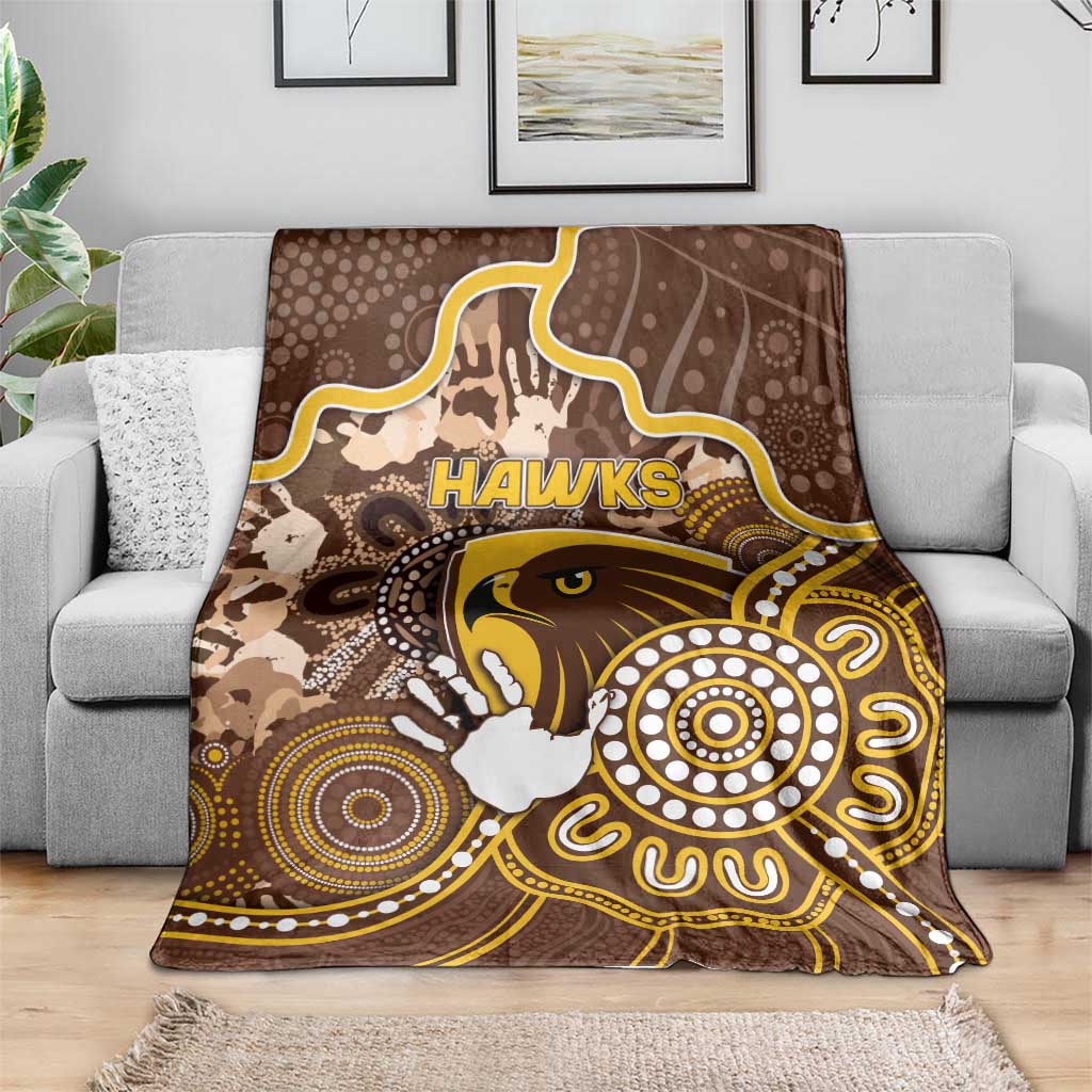 Hawks Football Blanket Aboriginal Dot Art Pattern