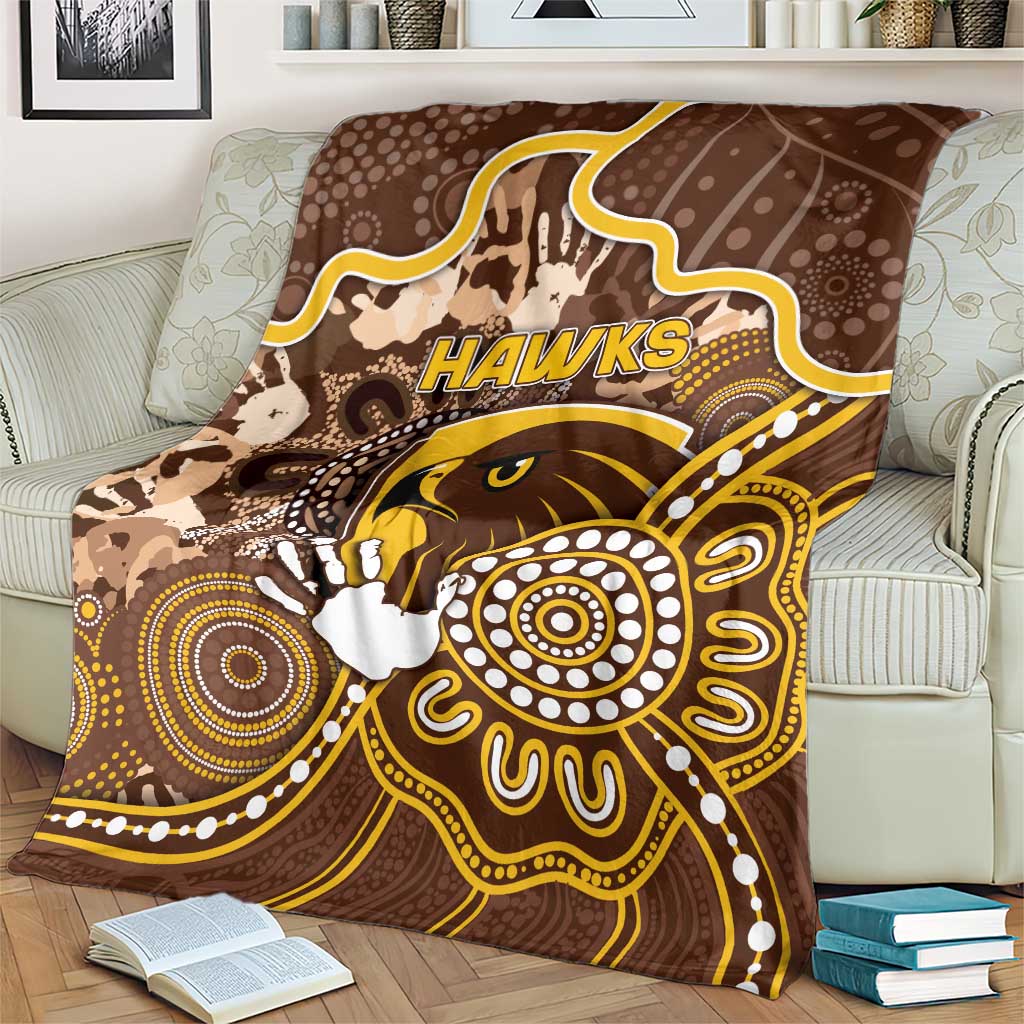 Hawks Football Blanket Aboriginal Dot Art Pattern
