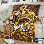 Hawks Football Blanket Aboriginal Dot Art Pattern