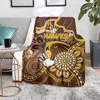 Hawks Football Blanket Aboriginal Dot Art Pattern