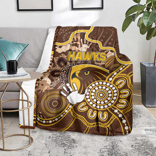Hawks Football Blanket Aboriginal Dot Art Pattern