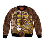 Custom Hawks Football Bomber Jacket Aboriginal Dot Art Pattern
