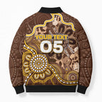 Custom Hawks Football Bomber Puffer Jacket Aboriginal Dot Art Pattern