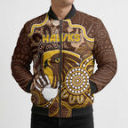 Custom Hawks Football Bomber Puffer Jacket Aboriginal Dot Art Pattern