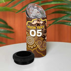 Custom Hawks Football 4 in 1 Can Cooler Tumbler Aboriginal Dot Art Pattern