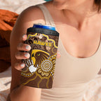 Custom Hawks Football 4 in 1 Can Cooler Tumbler Aboriginal Dot Art Pattern