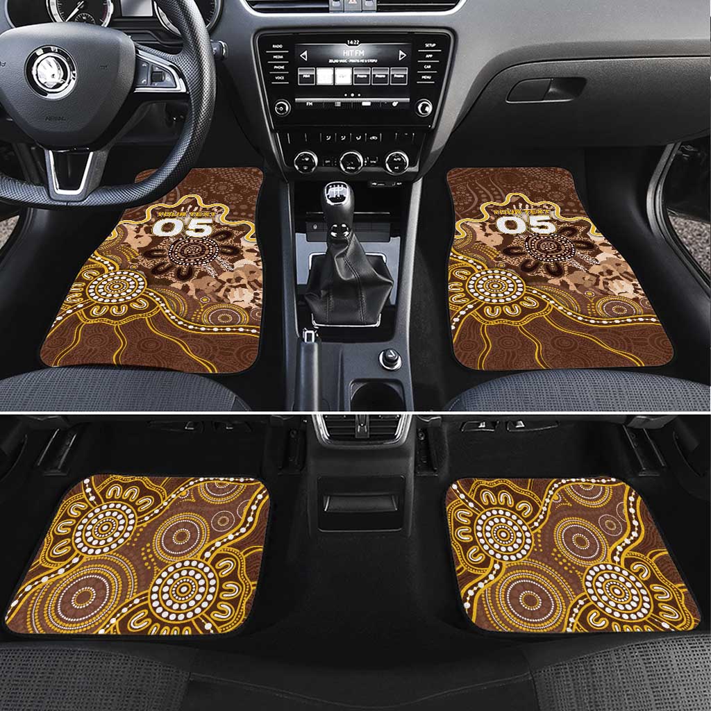 Custom Hawks Football Car Mats Aboriginal Dot Art Pattern