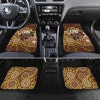 Custom Hawks Football Car Mats Aboriginal Dot Art Pattern