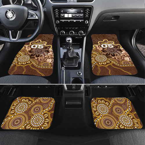 Custom Hawks Football Car Mats Aboriginal Dot Art Pattern