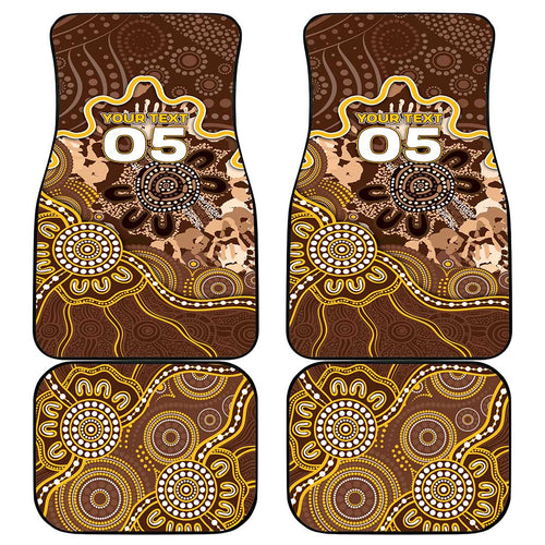 Custom Hawks Football Car Mats Aboriginal Dot Art Pattern