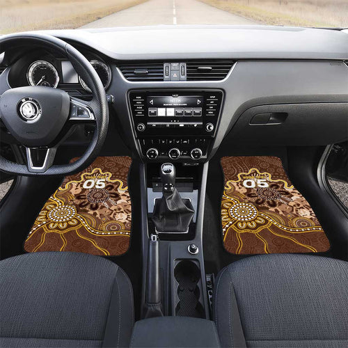 Custom Hawks Football Car Mats Aboriginal Dot Art Pattern