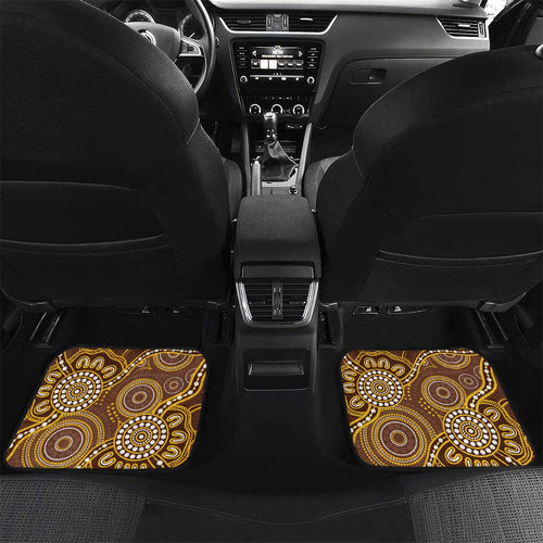 Custom Hawks Football Car Mats Aboriginal Dot Art Pattern