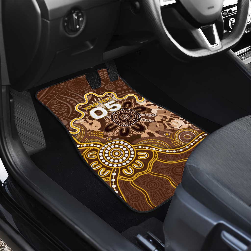 Custom Hawks Football Car Mats Aboriginal Dot Art Pattern
